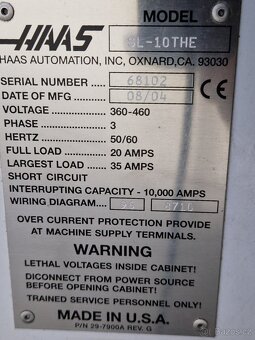 Prodám CNC HAAS SL 10 - 6