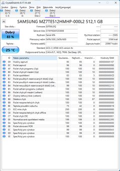 2x sata SSD 512GB Samsung 850 Pro životnost 99% a PM851 83% - 6