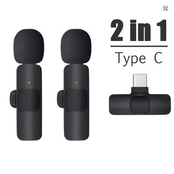Bezdrátový klopový mikrofon, USB-C, 2kusy - 6