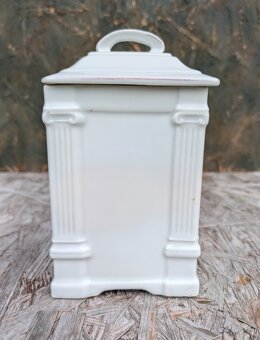 3 ks Starožitné dózy s motivem fialky. - 6