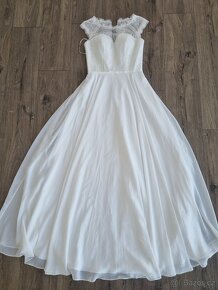 Nové svatební šaty vel. 36/38 s krajkovým topem - 6