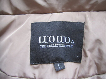 Zimní béžový kabát, zdobený, M/L, výborný stav - 6