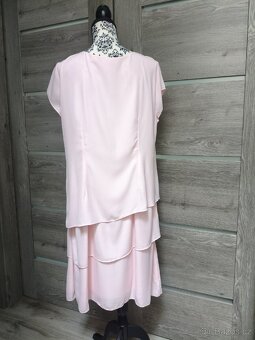 Růžové šifonové šaty vel. 48 - 6
