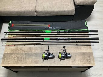 Prodám pruty Delphin Wasabi 3.6m navijáky Mivardi Kappa 4000 - 6