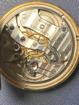 Zlaté 14-karátové Longines art deco kapesní hodinky - 6