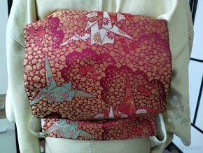 Obi pás ke kimonu s origami jeřáby - 6