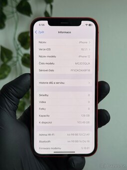 iPhone 12 128GB červený - 100% baterie - 6