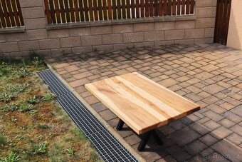 Masivní jilmový konferenční stůl – 95 × 60 cm, přírodní kres - 6