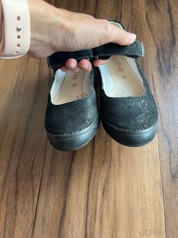 D ětské dívčí kožené černé baleríny balerínky D.D.Step - 6