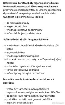 Dětské zimní zateplené barefoot boty Affenzahn vel. 28 - 6