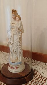 Starožitná porcelánová soška Panny Marie s Ježíškem - 6