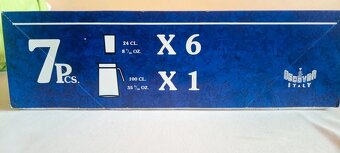 Modrá sada malovaných skleniček a džbánu - 6