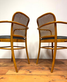 Krásná křesílka TON, J. Hoffmann, čalounění -- 2ks - 6