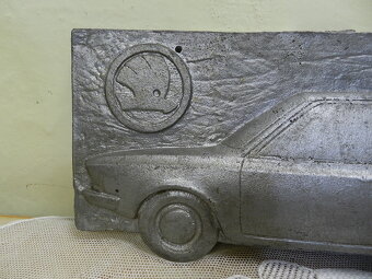 Zajímavý starý kvový odlitek reklama Auto Škoda - 6