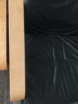 Kožené křeslo poang s podnožkou Ikea - 6