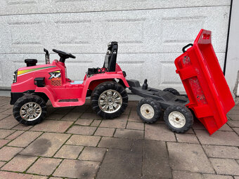 Dětský elektrický traktor s přívěsem - 6