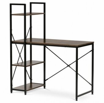 Psací stůl s regálem v designu dubu a starého dřeva - 6