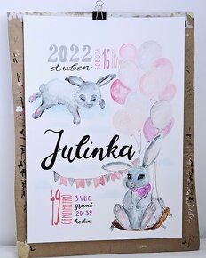 Originální obrázek se jménem a údaji miminka - 6