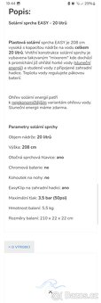 Solární sprcha EASY -20litrů ,NOVÉ JEN ROZBALENÉ - 6