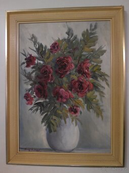 Obraz kytice ve váze + 2 obrazy sig. Ivan Sýkora - 6