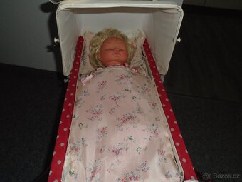 Dětský kočárek + panenka, retro - 6