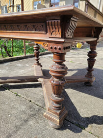 Starožitný stůl z masivu ze zámku, perfektní stav - 6