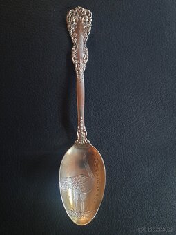 9 ks historických stříbrných sběratelských lžiček - 6