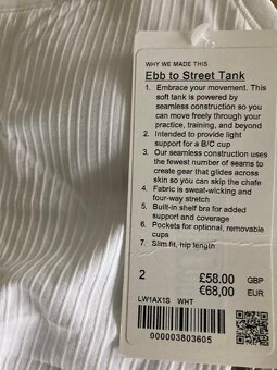 Luxusní bezešvé sportovní tílko/top americké zn. Lululemon - 6
