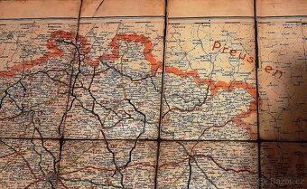 Předválečná automobilistická mapa Čech v němčině. - 6