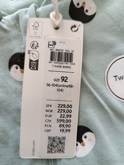 Pyžamo overal tučňák Lindex, vel. 56,62,68 a 92 - 6