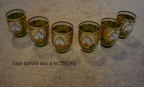 prodám staré rubín sklo,růžový porcelán,smalt-sklo - 6