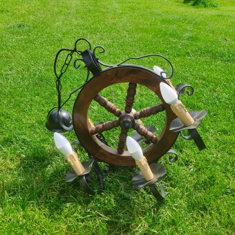 Lustr - designové stropní osvětlení - kormidlo - námořnický - 6