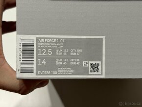 Nike air force 1 ‘07 ehite/wolf grey  47 - 6