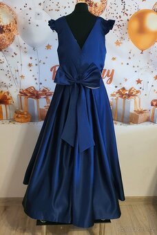 Modré elegantní dětské slavnostní šaty - 6