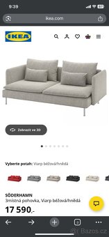 Soderhamn IKEA 3 mistna sedačka béžová - 6