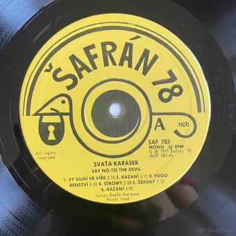 Svatopluk Karásek Say no to the devil Šafrán originál vinyl - 6