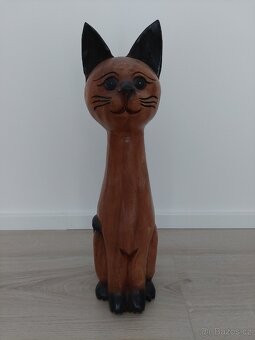 Dřevěná dekorace kočka cca 50cm - 6
