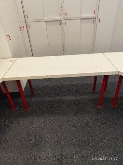 Stůl, stoly bílé lamino, kovové nohy - 6