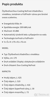 Americká lednička Grundig s vinotekou - 6