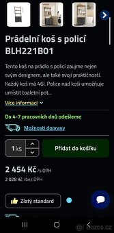 Nový prádelní koš 2x46 litrů s policí atd - 6