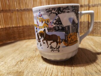 Starožitný vánoční hrneček s koněm - 6