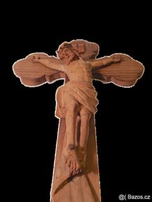 Vyřezávaný dřevěný krucifix - Ježíš Kristus - 6