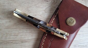 kapesní Damaškový nůž CLASSIC 16,5cm s koženým pouzdrem, ruč - 6