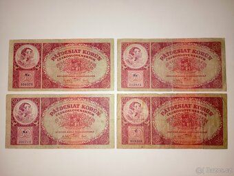 BANKOVKY 50 KČS 1929, RŮZNÉ SÉRIE, VŠE NEPERFOROVANÉ - 6
