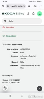 Škoda základní střešní nosič OCTAVIA II. - 6