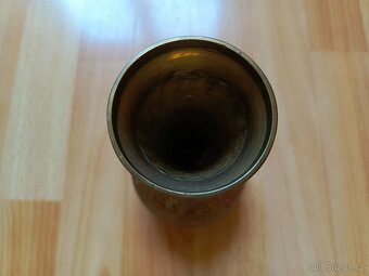 MOSAZNÁ VÁZA S TEPANÝM VZOREM - INDIE - 18 CM - 6