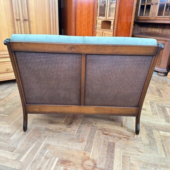 Gauč zelenkavé čal. tmavý dub masiv - 6