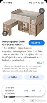 Postel vyvýšená s úložnými prostory, bunkrem a stolkem - 6