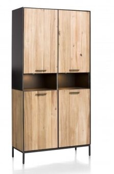 Dřevěná vitrína LUGAL – přírodní elegance - 6