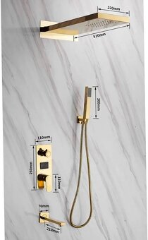 Moderní podomítkový sprchový set s LED a LCD displayem - 6